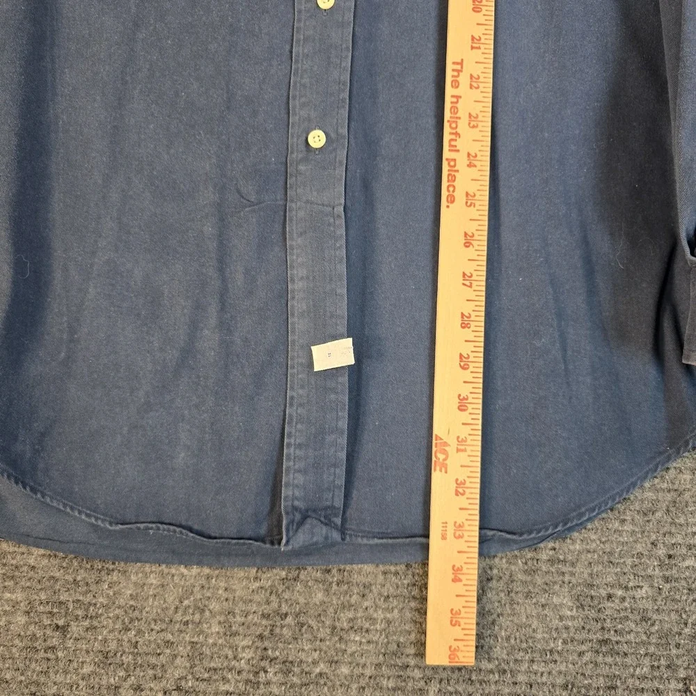 Vintage Polo Ralph Lauren Golf Crest Shirt Mens M Blue 90s Crossed Clubs Cotton